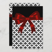 Schwarz-Rot-Lilie-Hochzeit Einladung (Vorne/Hinten)