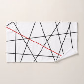 Schwarz-Rot-Linien Badhandtuch Set (Handtuch)