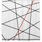 Schwarz-Rot-Linien Duschvorhang (Vorderseite)