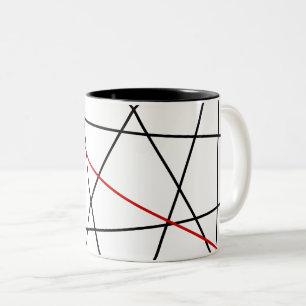 Schwarz-Rot-Linien Zweifarbige Tasse