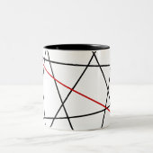Schwarz-Rot-Linien Zweifarbige Tasse (Mittel)