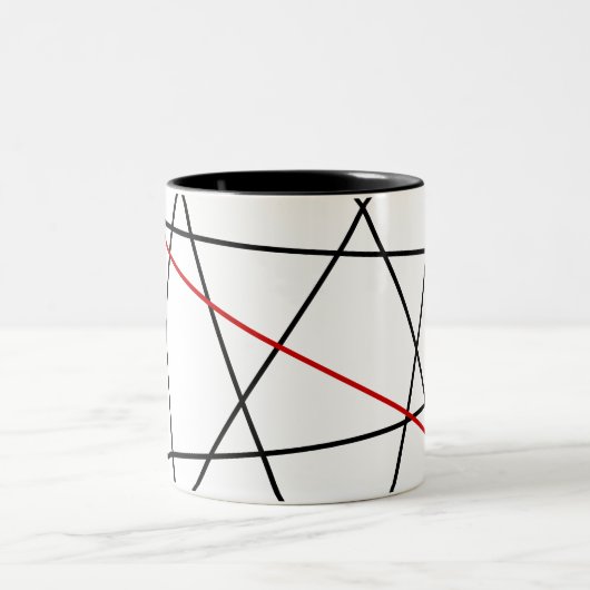 Schwarz-Rot-Linien Zweifarbige Tasse (Mittel)