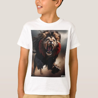 Schwarz-Rot-Lion-T-Shirt T-Shirt