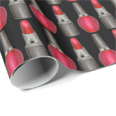 Schwarz Rot Makeup Lipstick Nail Polnische Kosmeti Geschenkpapier (Rolleneckpunkt)