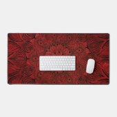 Schwarz-Rot-Mandala-Blume Zen Cooler neutraler Got Schreibtischunterlage (Tastatur & Maus)
