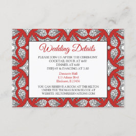 Schwarz-Rot-Mandala-Hochzeitskarte Begleitkarte