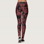 Schwarz-Rot-Mäntel Leggings (Rückseite)