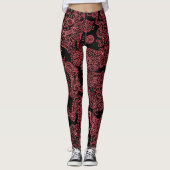 Schwarz-Rot-Mäntel Leggings (Vorderseite)