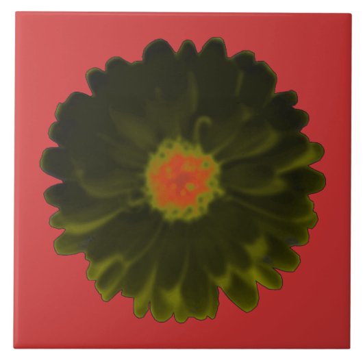 Schwarz-Rot-Marigold-Tile Fliese (Vorderseite)