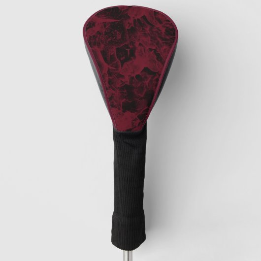 Schwarz-Rot-Marmor-Muster. Golf Headcover (Vorderseite)