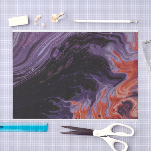 Schwarz-Rot-Marmor Seidenpapier (Handwerk)