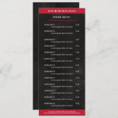 Schwarz, rot menükarte (Vorne/Hinten)