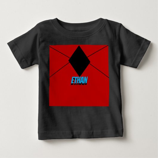 Schwarz-Rot-Minimal-Schwarz-Diamant Baby T-shirt (Vorderseite)
