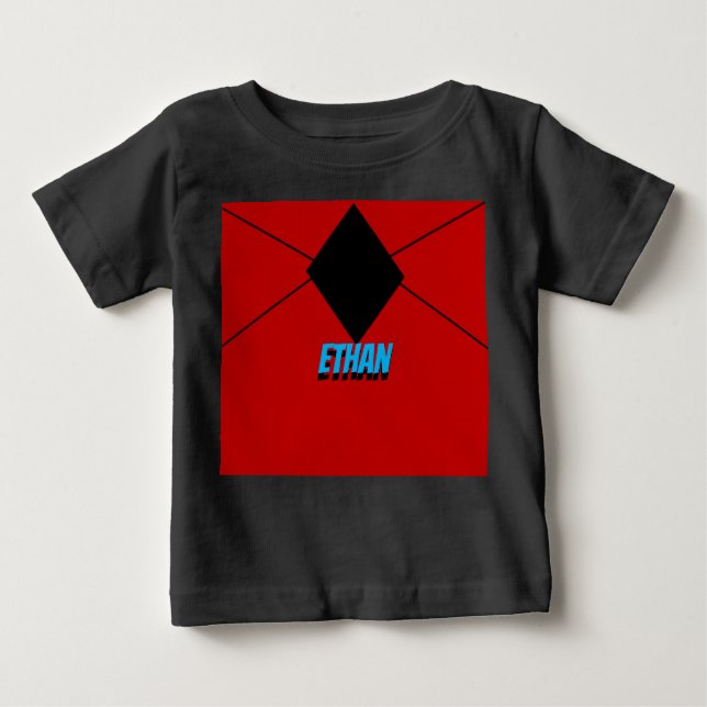Schwarz-Rot-Minimal-Schwarz-Diamant Baby T-shirt (Vorderseite)