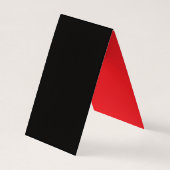 Schwarz & Rot Modern Minimalist Einfach Visitenkarten (Rückseite)