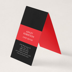 Schwarz & Rot Modern Minimalist Einfach Visitenkarten