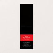 Schwarz & Rot Modern Minimalist Einfach Visitenkarten (Außenseite Aufgefaltet)