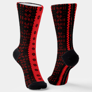 Schwarz-Rot-Modern-Mudcloudfashion-Socken Socken