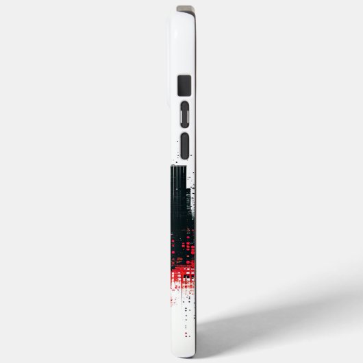 Schwarz-Rot-Moderne Stadtbild Case-Mate iPhone Hülle (Rückseite / Links)