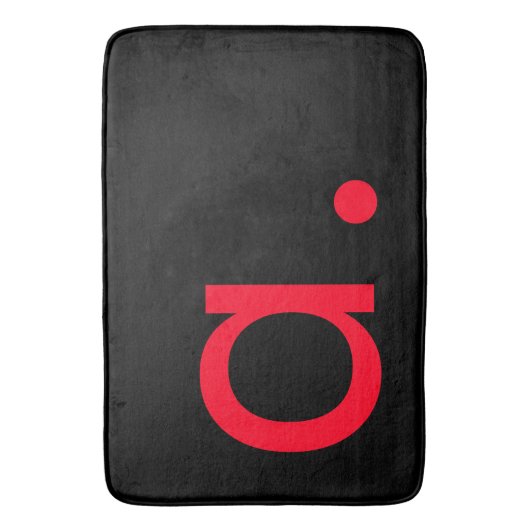 Schwarz-Rot-Monogramm-Anfangsbuchstaben Moderner S Badematte (Vorderseite Vertikal)