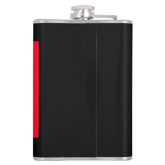 Schwarz-Rot-Monogramm-Anfangsbuchstaben Moderner S Flachmann (Rückseite)