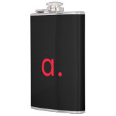 Schwarz-Rot-Monogramm-Anfangsbuchstaben Moderner S Flachmann (Links)