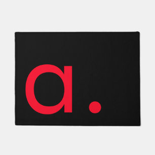 Schwarz-Rot-Monogramm-Anfangsbuchstaben Moderner S Fußmatte