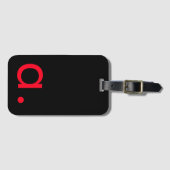 Schwarz-Rot-Monogramm-Anfangsbuchstaben Moderner S Gepäckanhänger (Vorderseite (Horizontal))