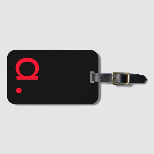 Schwarz-Rot-Monogramm-Anfangsbuchstaben Moderner S Gepäckanhänger (Vorderseite (Horizontal))