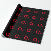 Schwarz-Rot-Monogramm-Anfangsbuchstaben Moderner S Geschenkpapier (Ungerollt)