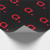 Schwarz-Rot-Monogramm-Anfangsbuchstaben Moderner S Geschenkpapier (Ecke)
