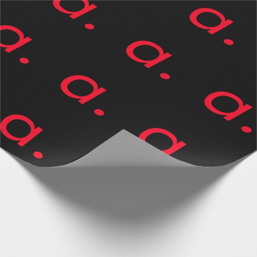 Schwarz-Rot-Monogramm-Anfangsbuchstaben Moderner S Geschenkpapier (Ecke)