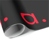 Schwarz-Rot-Monogramm-Anfangsbuchstaben Moderner S Geschenkpapier (Rolleneckpunkt)