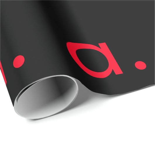 Schwarz-Rot-Monogramm-Anfangsbuchstaben Moderner S Geschenkpapier (Rolleneckpunkt)