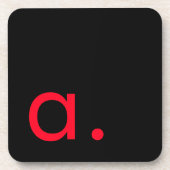 Schwarz-Rot-Monogramm-Anfangsbuchstaben Moderner S Getränkeuntersetzer (Vorderseite)