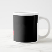 Schwarz-Rot-Monogramm-Anfangsbuchstaben Moderner S Jumbo-Tasse (Rechts)