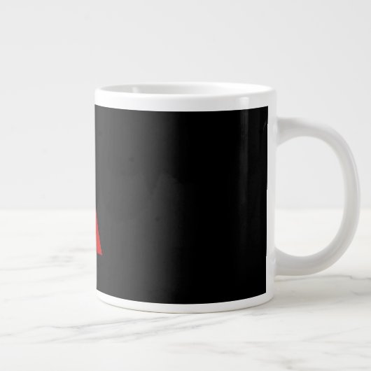 Schwarz-Rot-Monogramm-Anfangsbuchstaben Moderner S Jumbo-Tasse (Rechts)