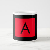 Schwarz-Rot-Monogramm-Anfangsbuchstaben Moderner S Jumbo-Tasse (Vorderseite)