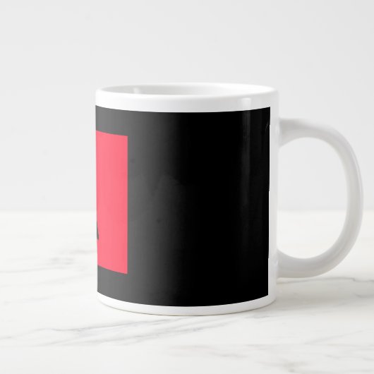 Schwarz-Rot-Monogramm-Anfangsbuchstaben Moderner S Jumbo-Tasse (Rechts)