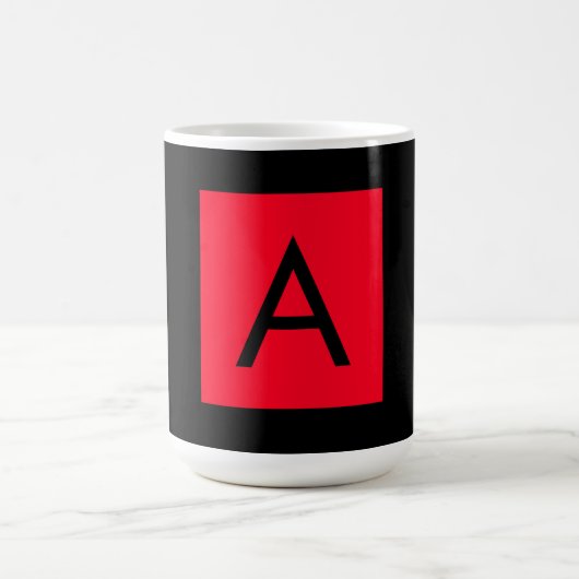 Schwarz-Rot-Monogramm-Anfangsbuchstaben Moderner S Kaffeetasse (Mittel)