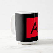 Schwarz-Rot-Monogramm-Anfangsbuchstaben Moderner S Kaffeetasse (Vorderseite Links)