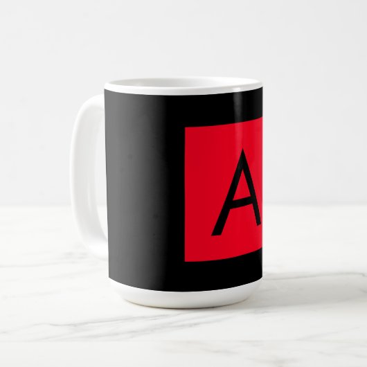 Schwarz-Rot-Monogramm-Anfangsbuchstaben Moderner S Kaffeetasse (Vorderseite Links)