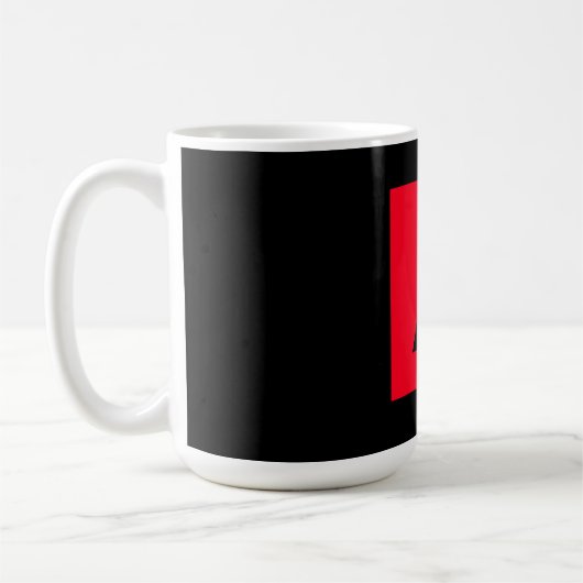 Schwarz-Rot-Monogramm-Anfangsbuchstaben Moderner S Kaffeetasse (Links)