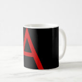 Schwarz-Rot-Monogramm-Anfangsbuchstaben Moderner S Kaffeetasse (VorderseiteRechts)