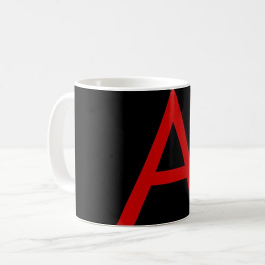 Schwarz-Rot-Monogramm-Anfangsbuchstaben Moderner S Kaffeetasse (Vorderseite Links)