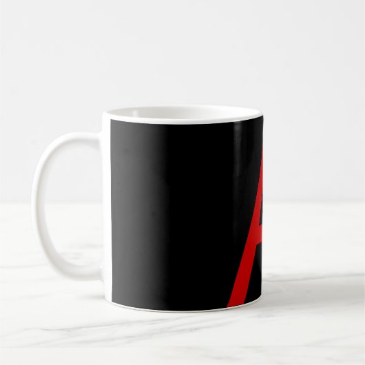 Schwarz-Rot-Monogramm-Anfangsbuchstaben Moderner S Kaffeetasse (Links)