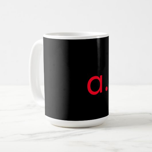 Schwarz-Rot-Monogramm-Anfangsbuchstaben Moderner S Kaffeetasse (Vorderseite Links)