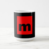 Schwarz-Rot-Monogramm-Anfangsbuchstaben Moderner S Kaffeetasse (Mittel)