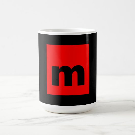 Schwarz-Rot-Monogramm-Anfangsbuchstaben Moderner S Kaffeetasse (Mittel)