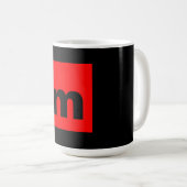 Schwarz-Rot-Monogramm-Anfangsbuchstaben Moderner S Kaffeetasse (VorderseiteRechts)